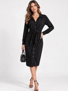 Petal Dew Long Sleeve Button Down Dress